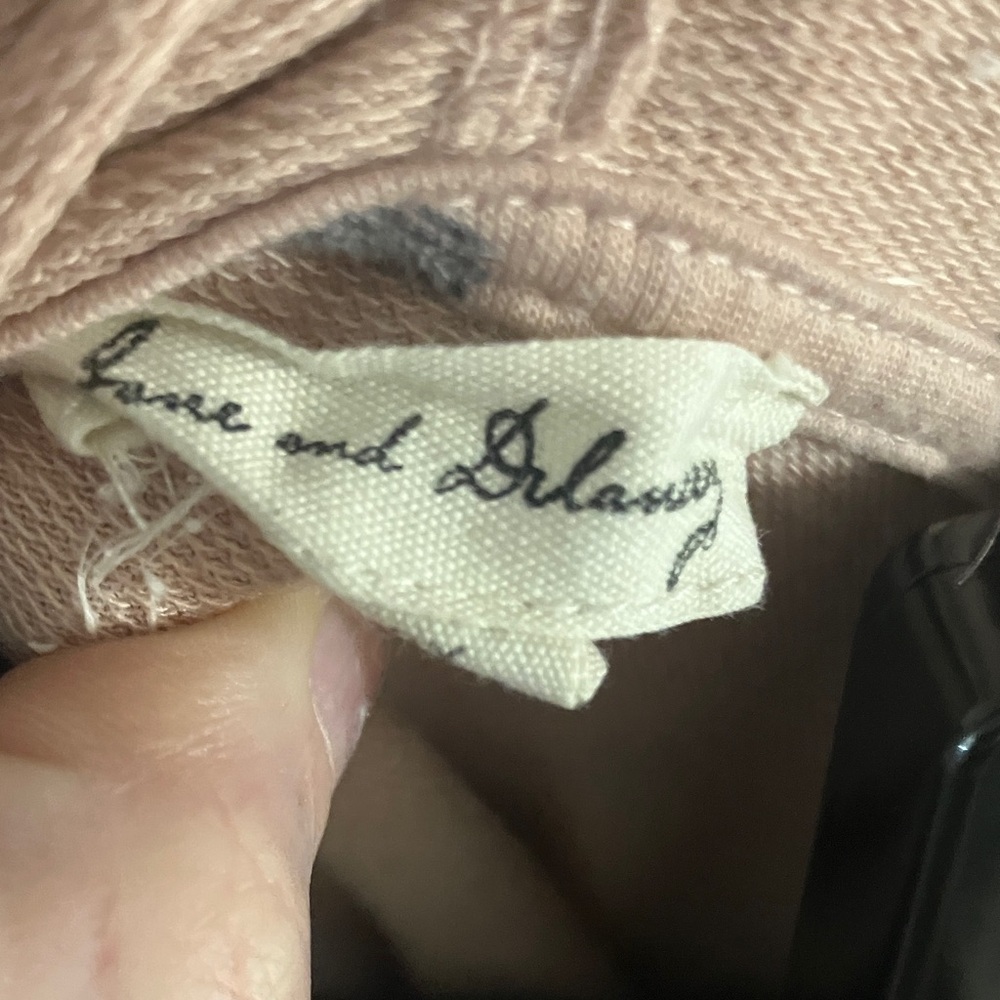 Mauve/pink loose fit sweater with hood - Picture 3 of 3